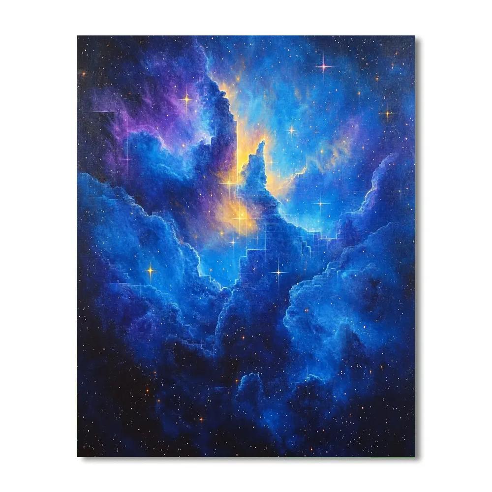 Inspired Cosmic Paul Cézanne Nebula Landscape paint by number