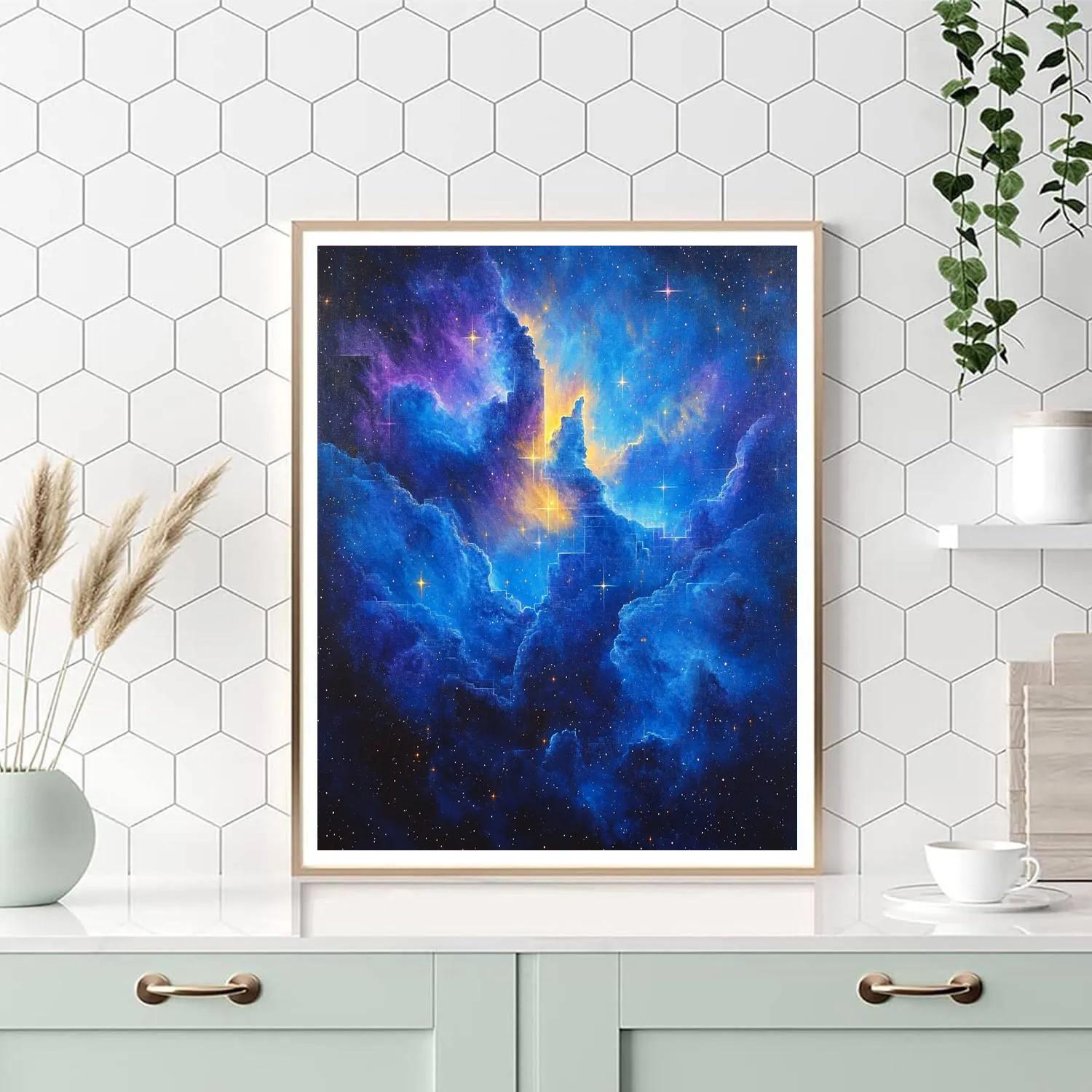 Inspired Cosmic Paul Cézanne Nebula Landscape paint by number