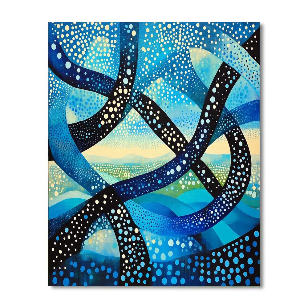 Yayoi Kusama Inspired Infinity Loop Garden Numbered painting kits