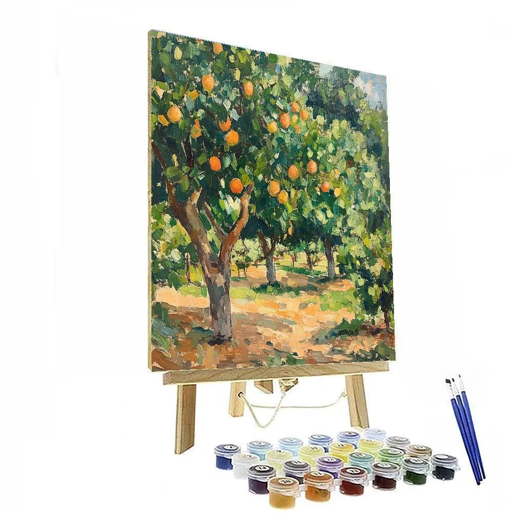 Paul Cézanne Style Geometric Orchard Scene painting number kit