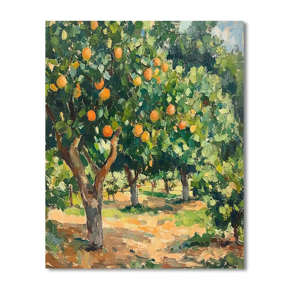 Paul Cézanne Style Geometric Orchard Scene painting number kit
