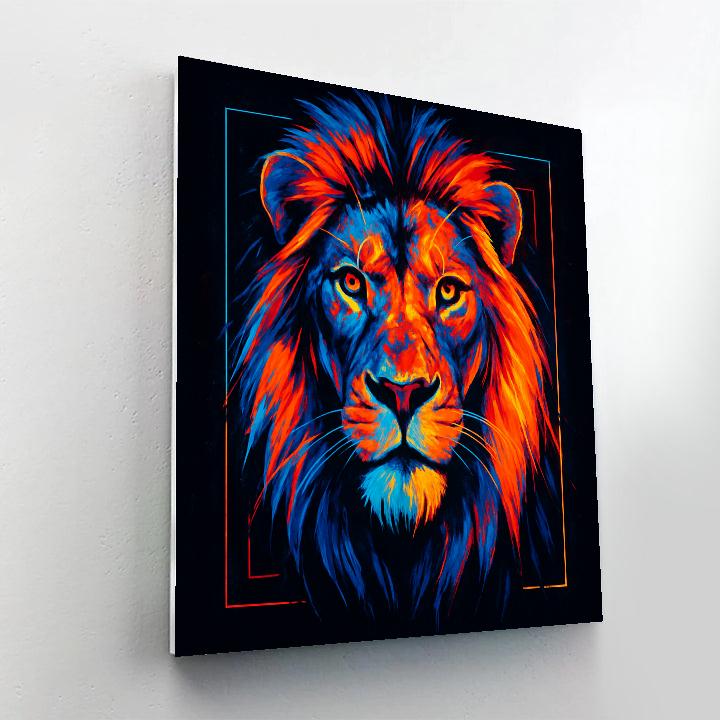 Regal Neon Lion Portrait Paint by numbers kits
