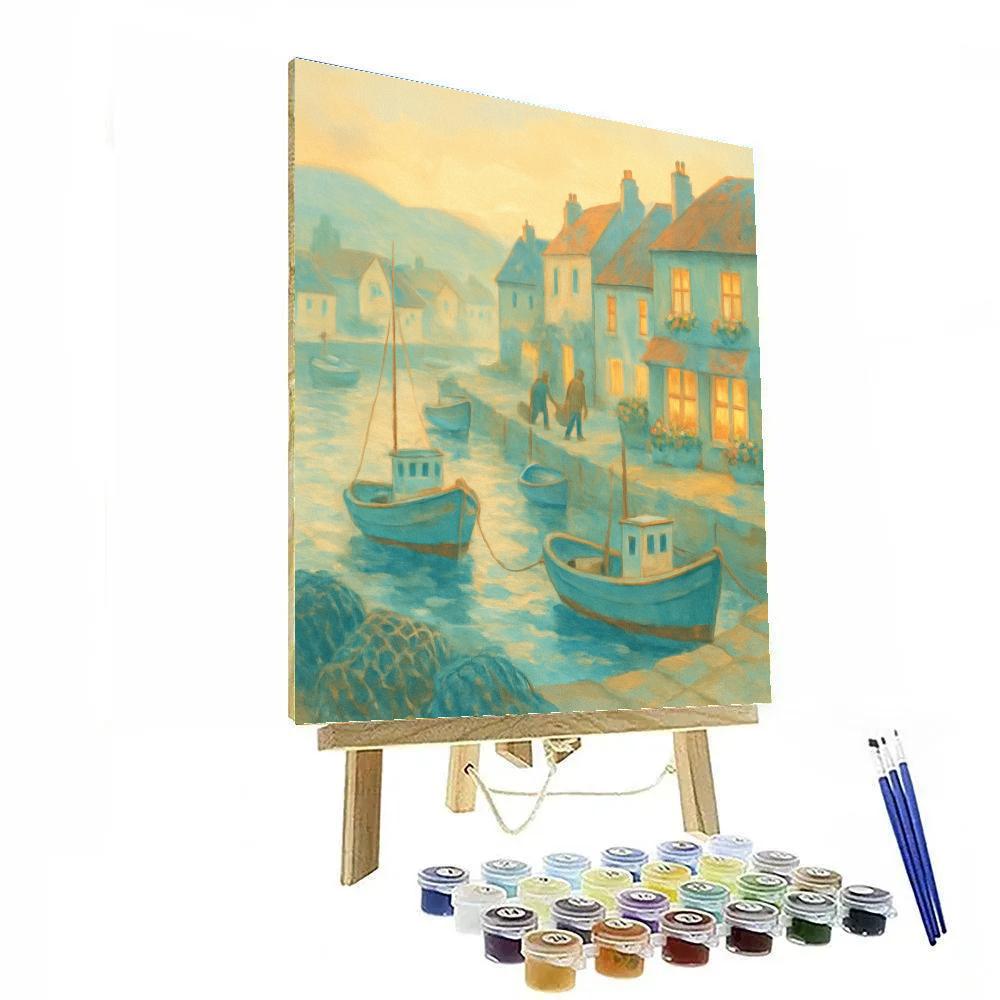Harbor Morning In Pastel Gouache DIY paint by numbers