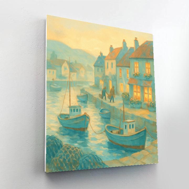 Harbor Morning In Pastel Gouache DIY paint by numbers