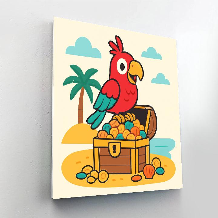 Pirate Treasure Parrot Painting by numbers kit