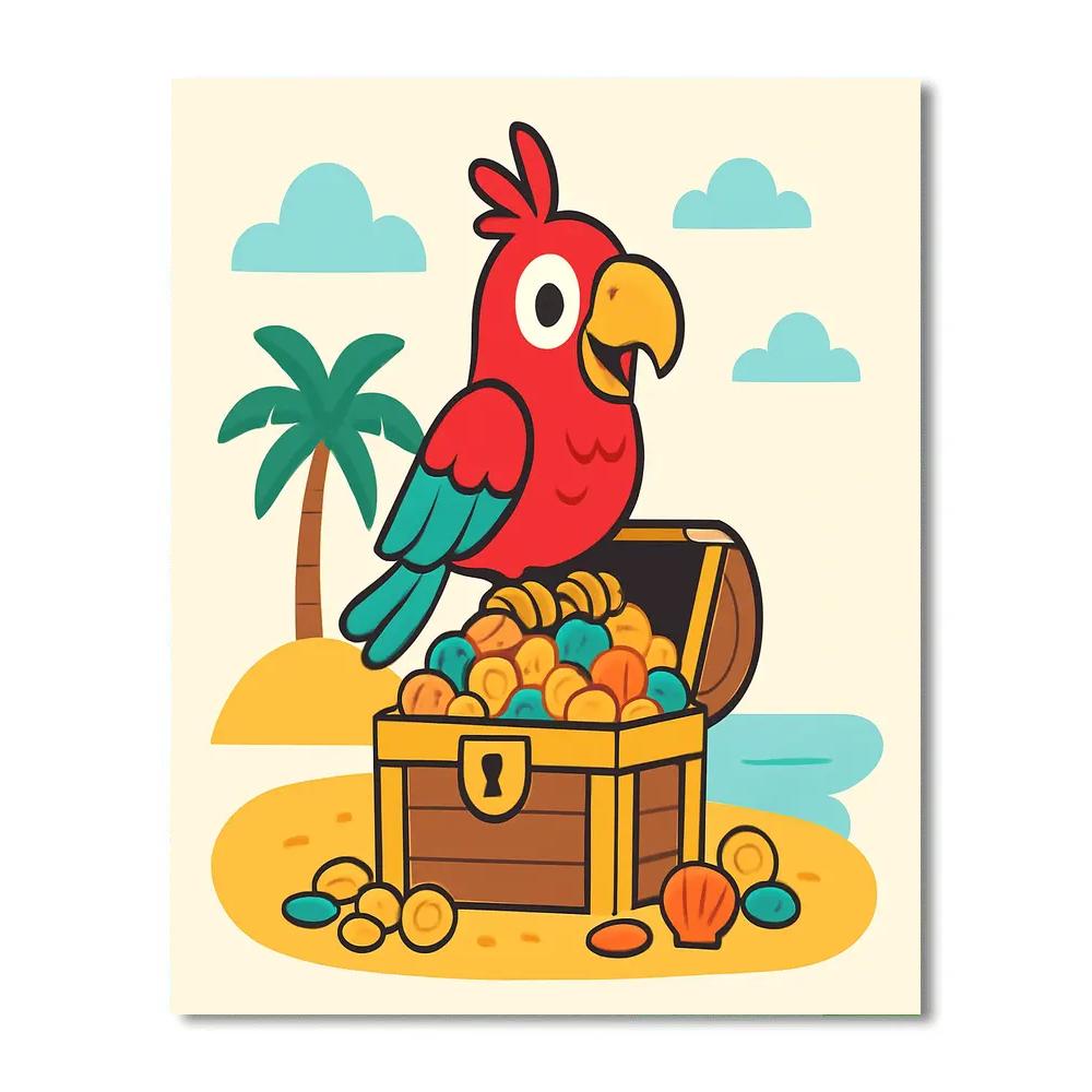 Pirate Treasure Parrot Painting by numbers kit