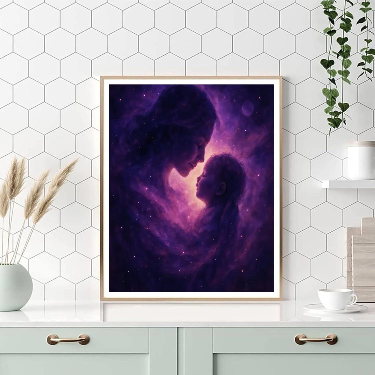 Mother And Child Nebula Embrace Paint by numbers art