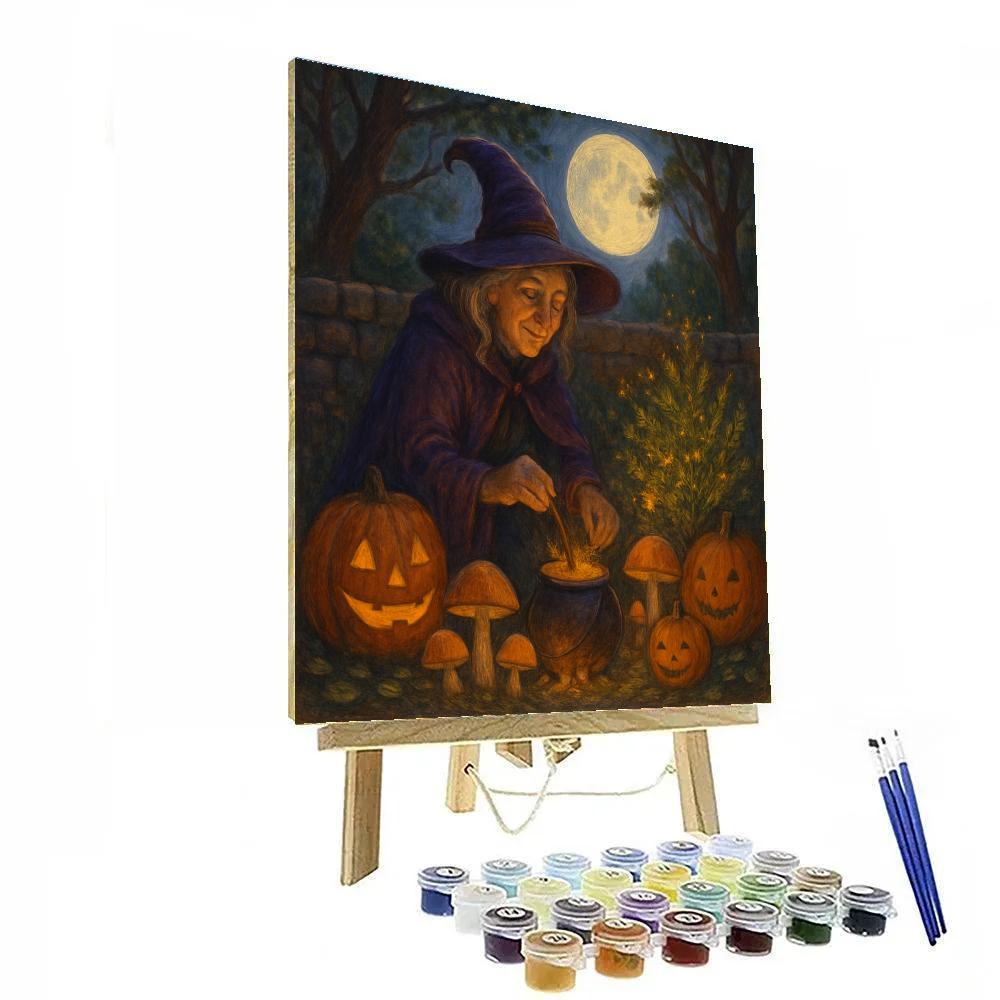 Witchs Moonlit Garden Painting by numbers kit
