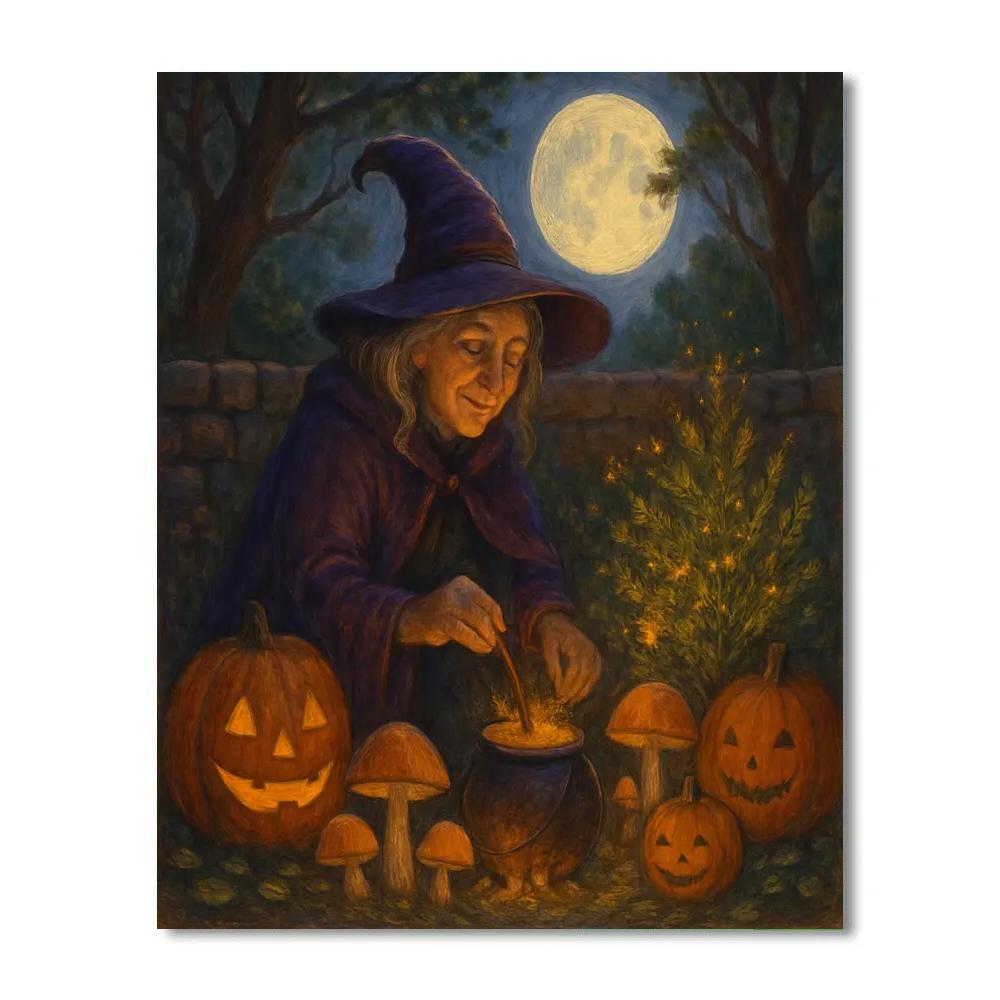 Witchs Moonlit Garden Painting by numbers kit