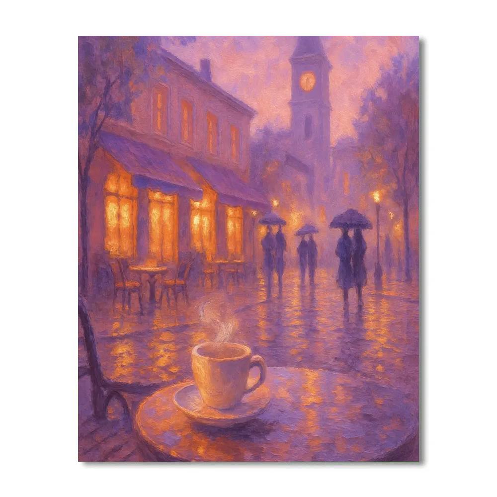 Cobblestone Cafe Glow Numbered painting kits