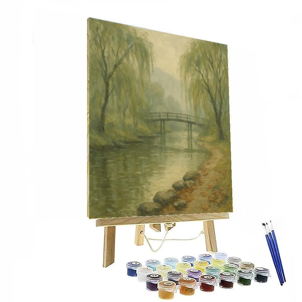 Misty Riverbend Retreat Paint by numbers art