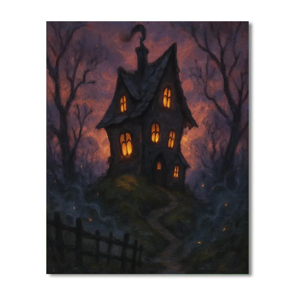 Haunted Hill Cottage Glow Paint by numbers kits