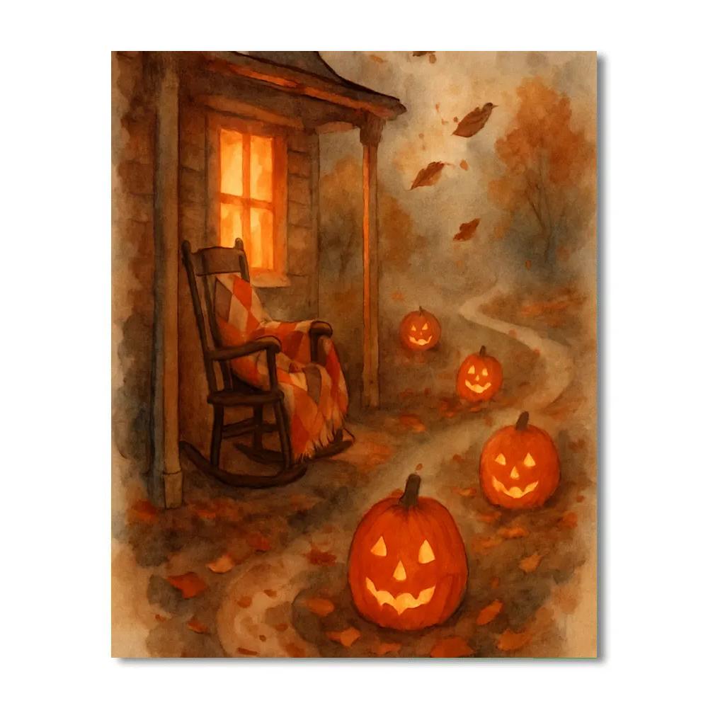 Haunted Porch Warmth DIY paint by numbers