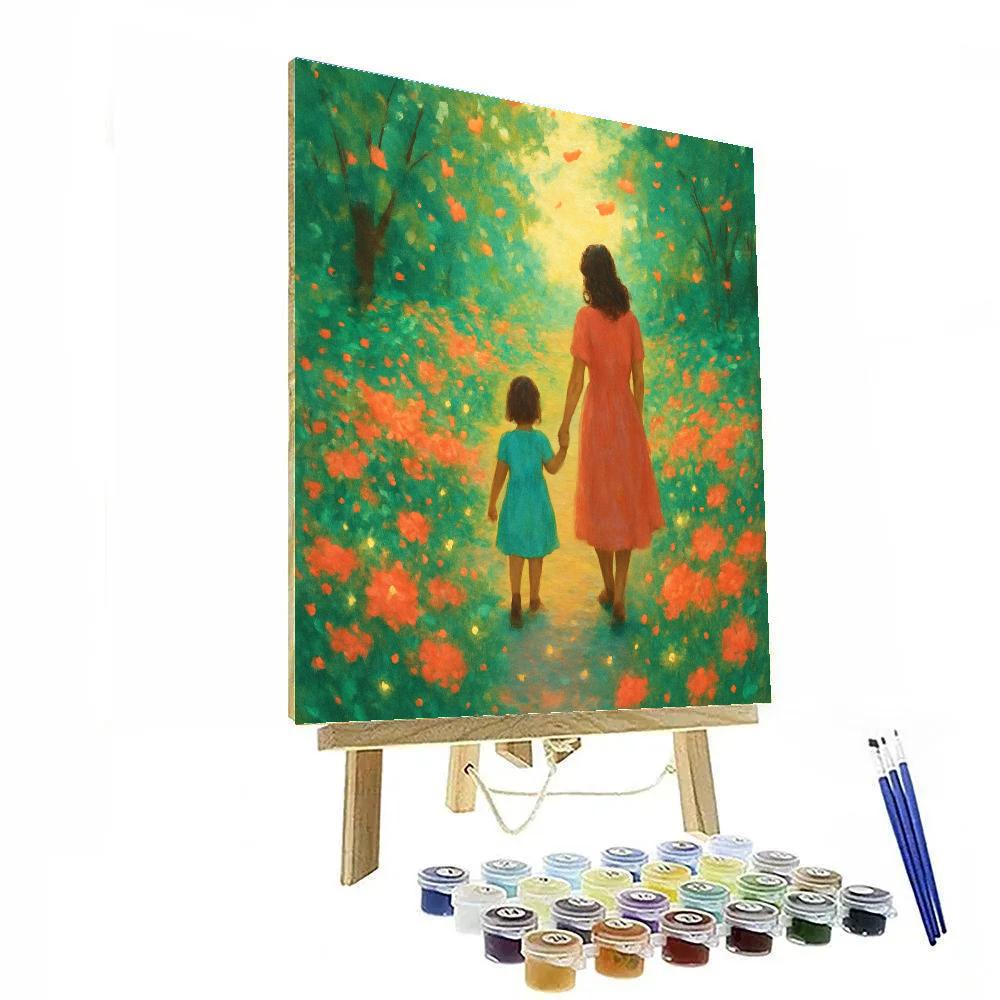 Galaxy Garden Walk With Mom Painting by numbers kit