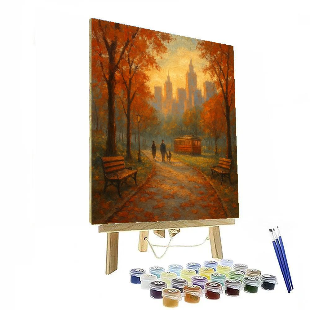 Quiet Park View With Painted Skyline paint by numbers