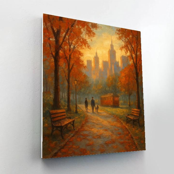 Quiet Park View With Painted Skyline paint by numbers