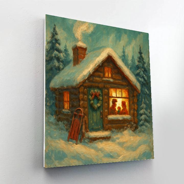 Cozy Cabin Hearthside Scene paint by number
