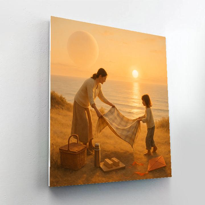 Sunrise Picnic With Mom Number painting