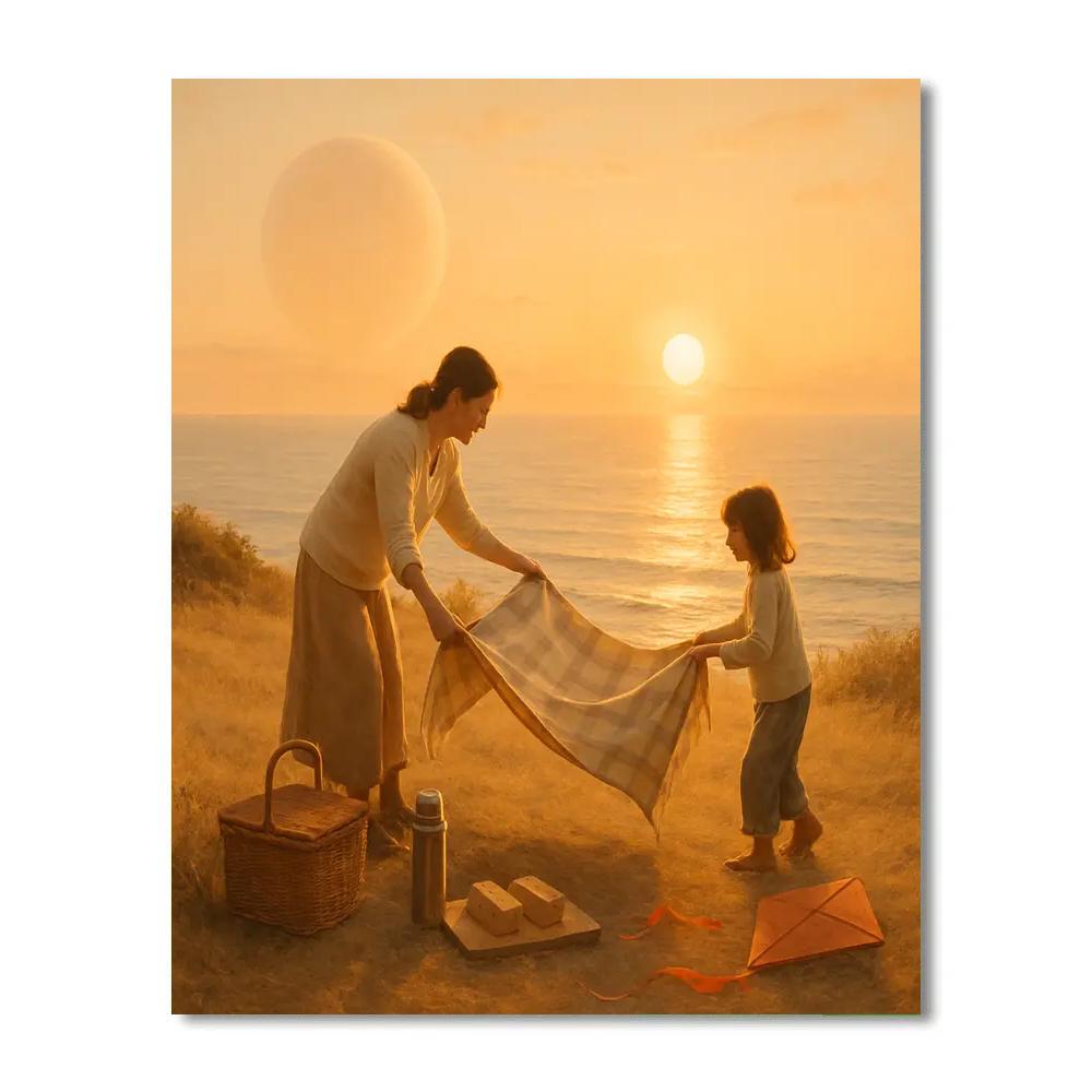Sunrise Picnic With Mom Number painting