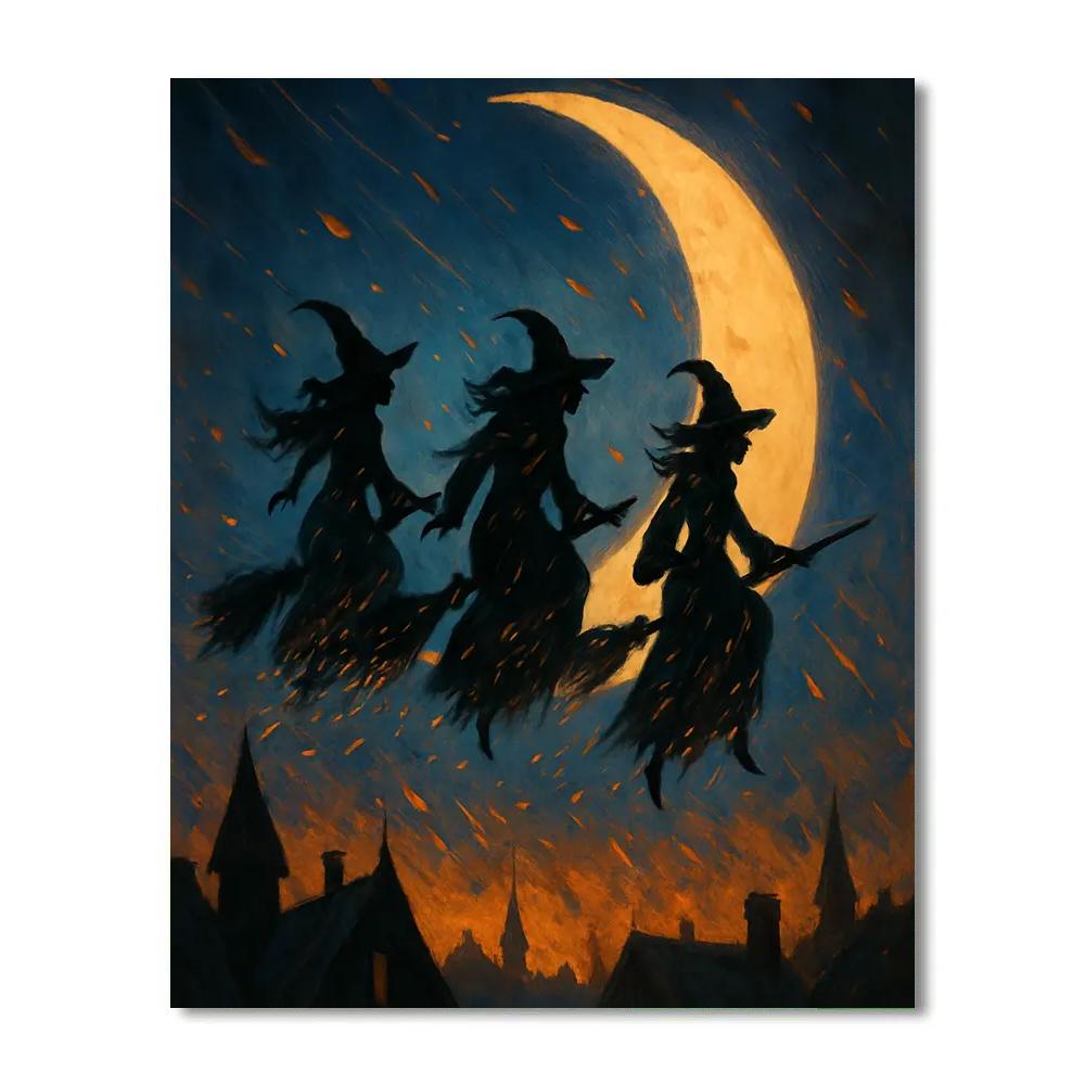 Twilight Witch Flight DIY paint by numbers