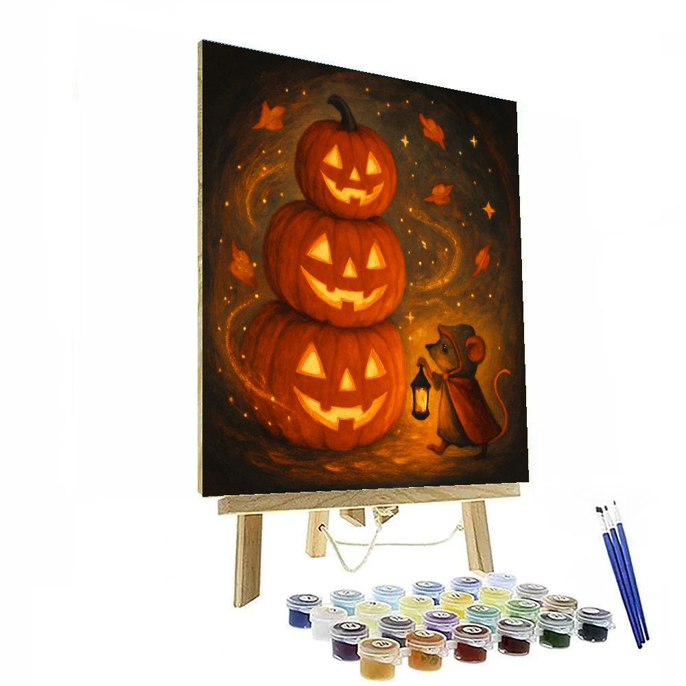 Stacked Jack O Lantern Parade Paint by numbers art
