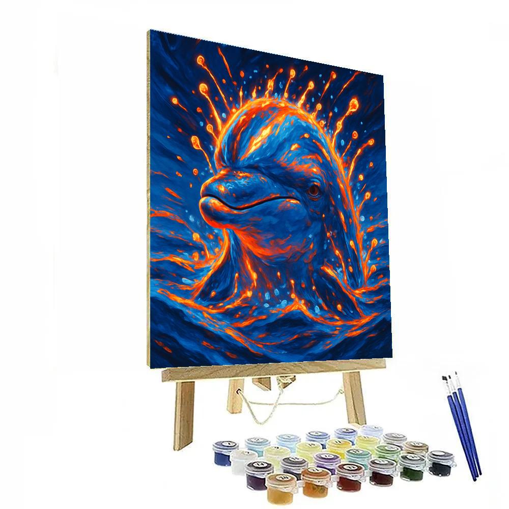 Chromatic Dolphin Splash Number painting