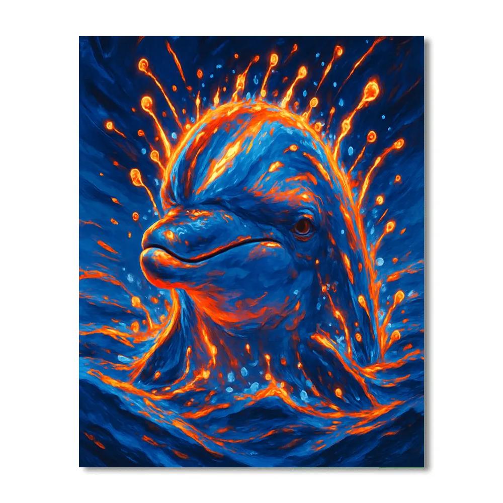 Chromatic Dolphin Splash Number painting