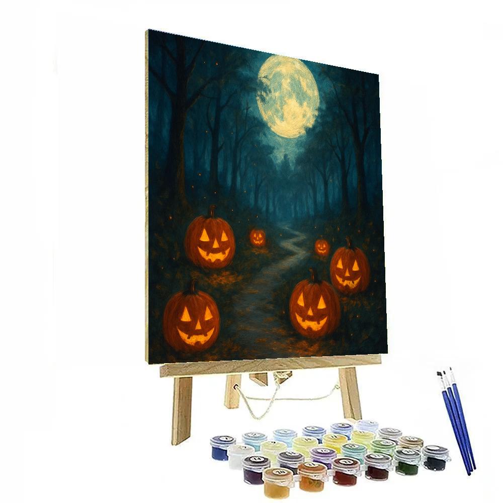 Moonlit Carved Path Number painting