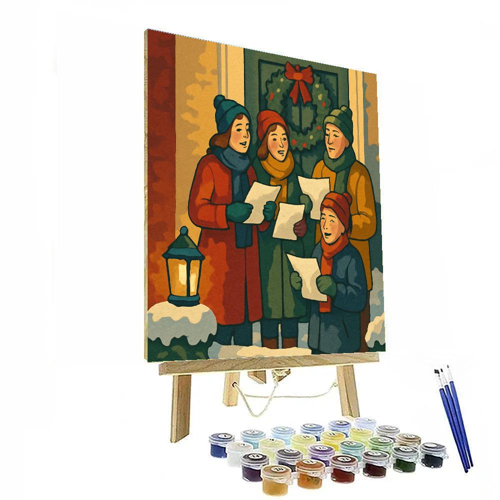 Doorstep Caroling Friends Painting by numbers kit