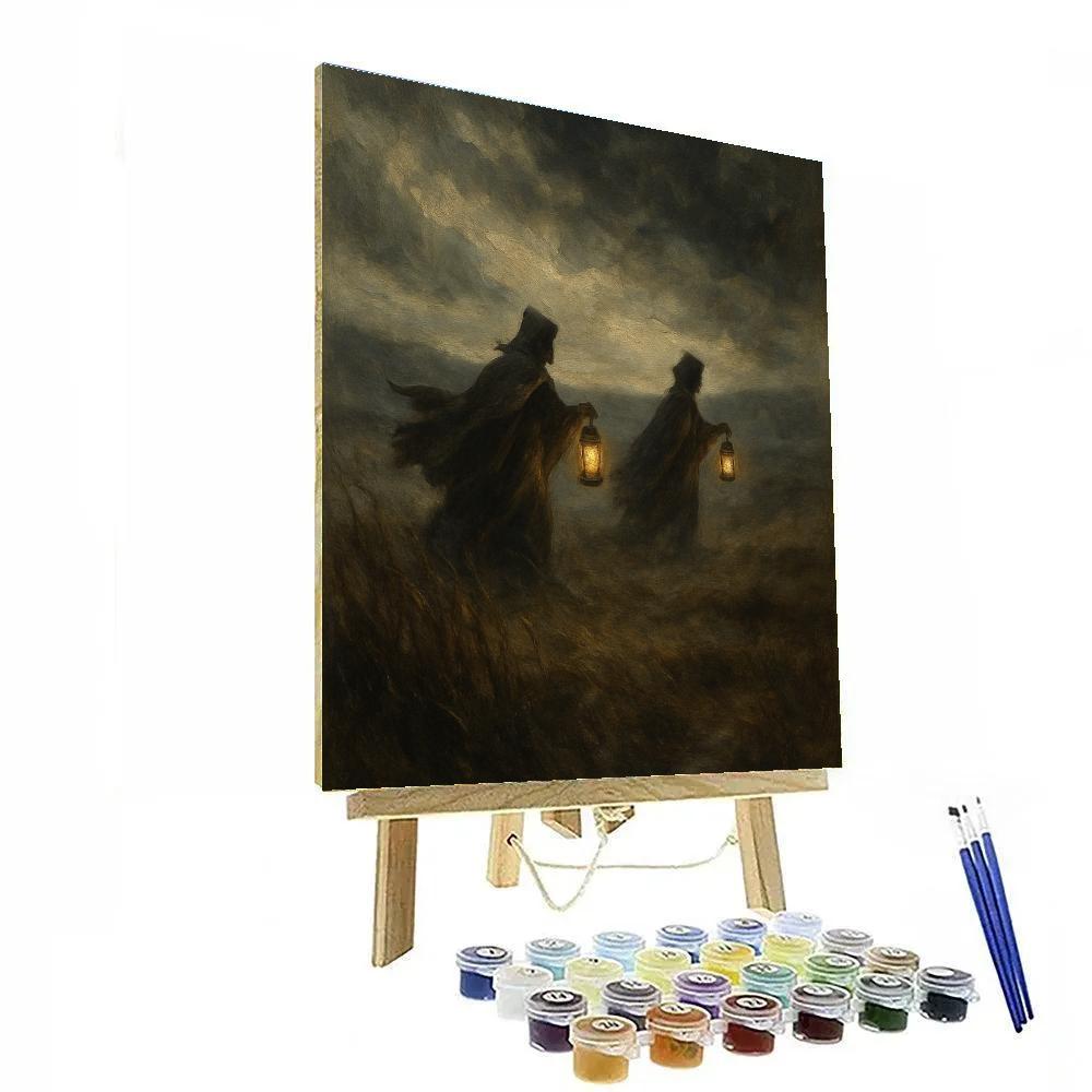 Lanterns On The Foggy Moor DIY paint by numbers