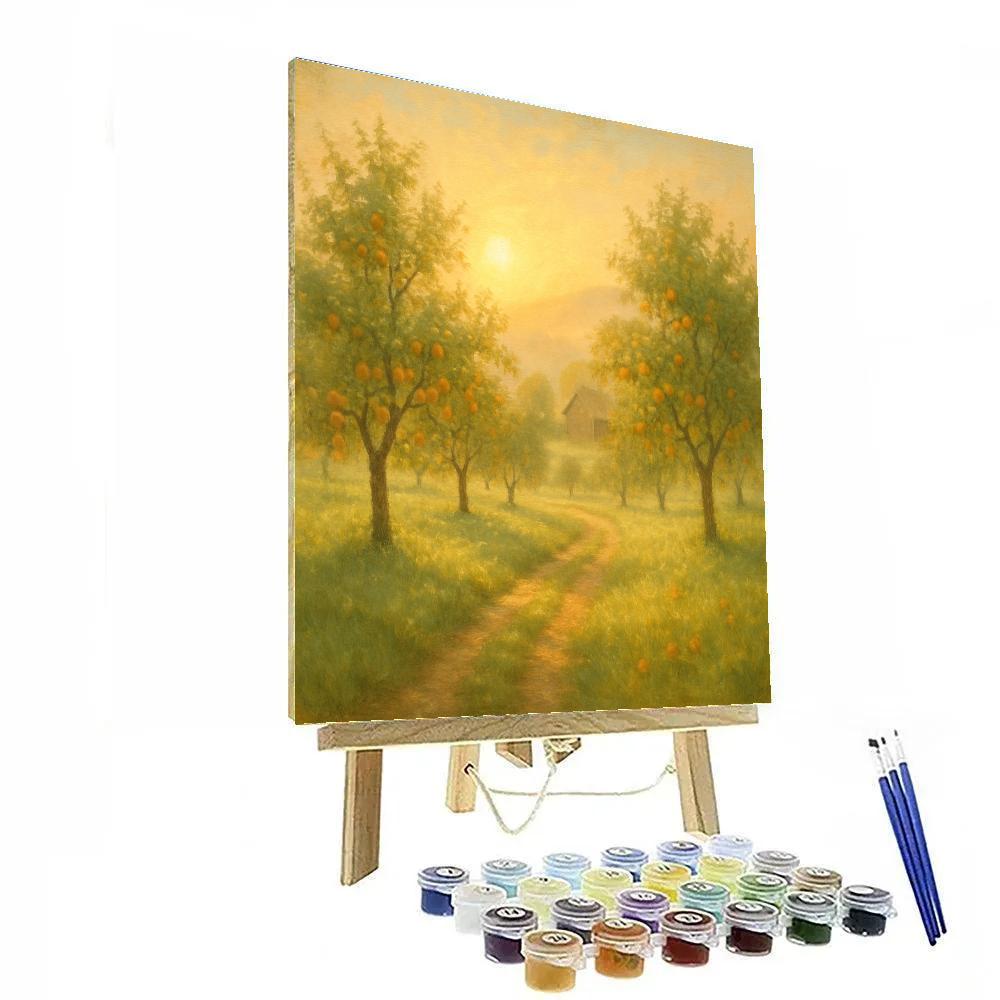 Sunrise Orchard Path paint by color