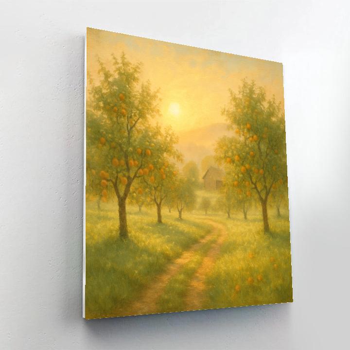 Sunrise Orchard Path paint by color