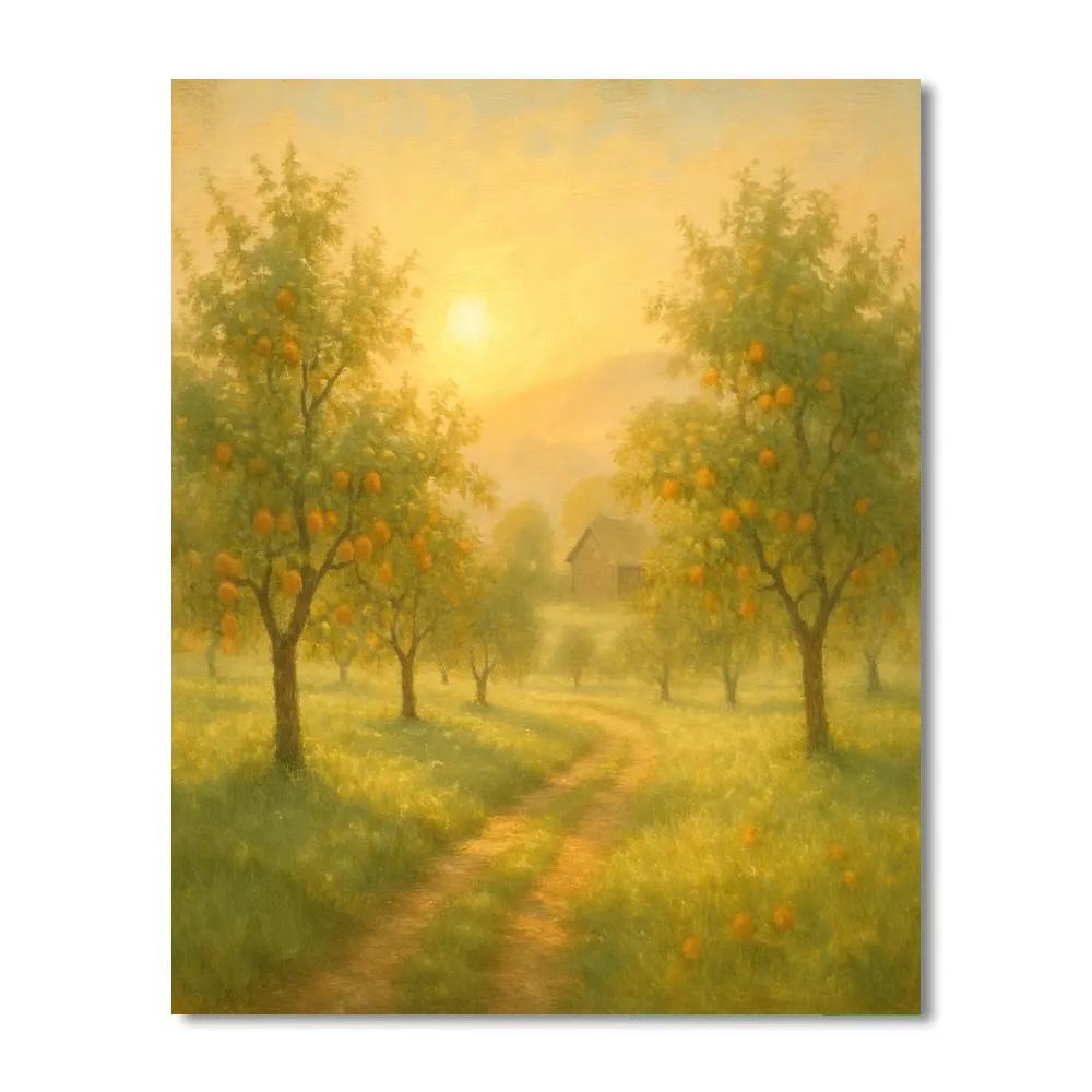 Sunrise Orchard Path paint by color