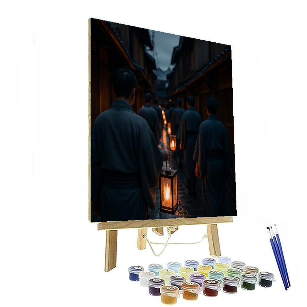 Lantern Parade Kyoto Alley Painting by numbers kit
