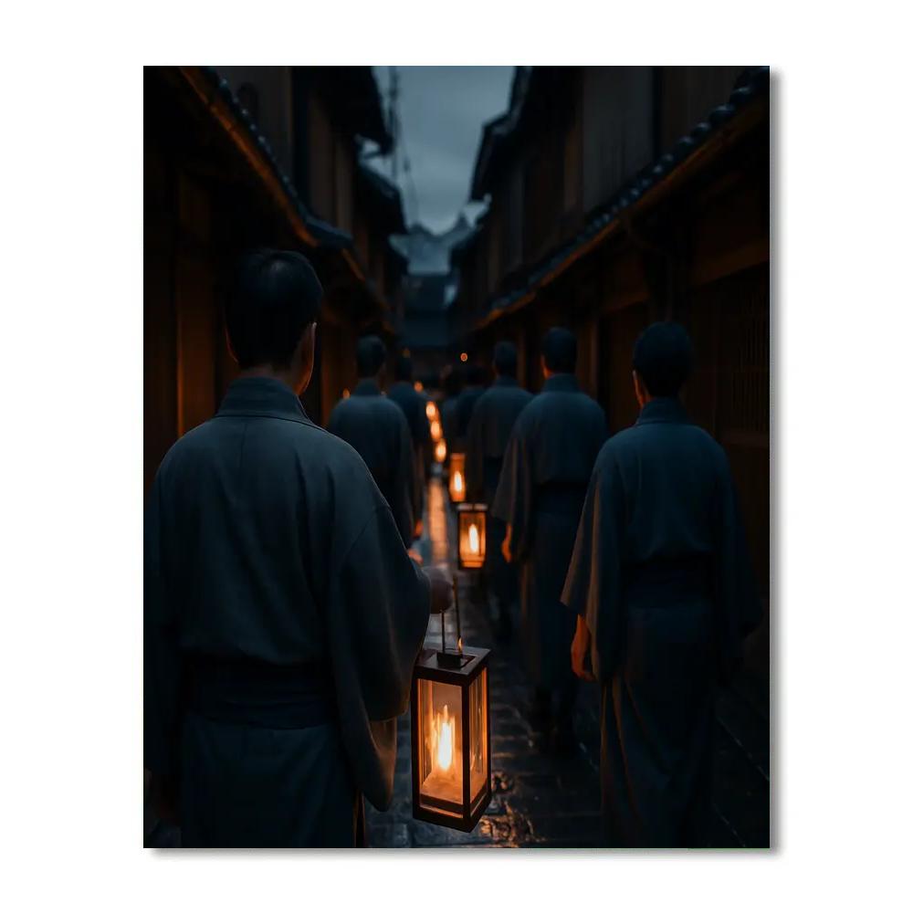 Lantern Parade Kyoto Alley Painting by numbers kit