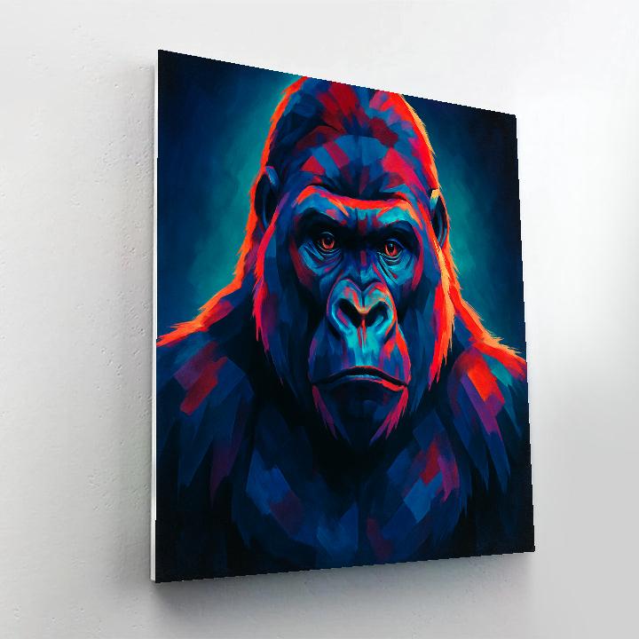 Prismatic Gorilla Close Up DIY paint by numbers