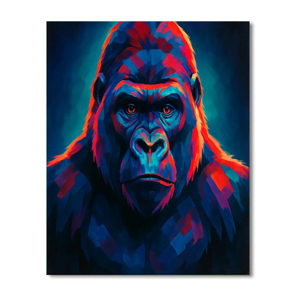 Prismatic Gorilla Close Up DIY paint by numbers