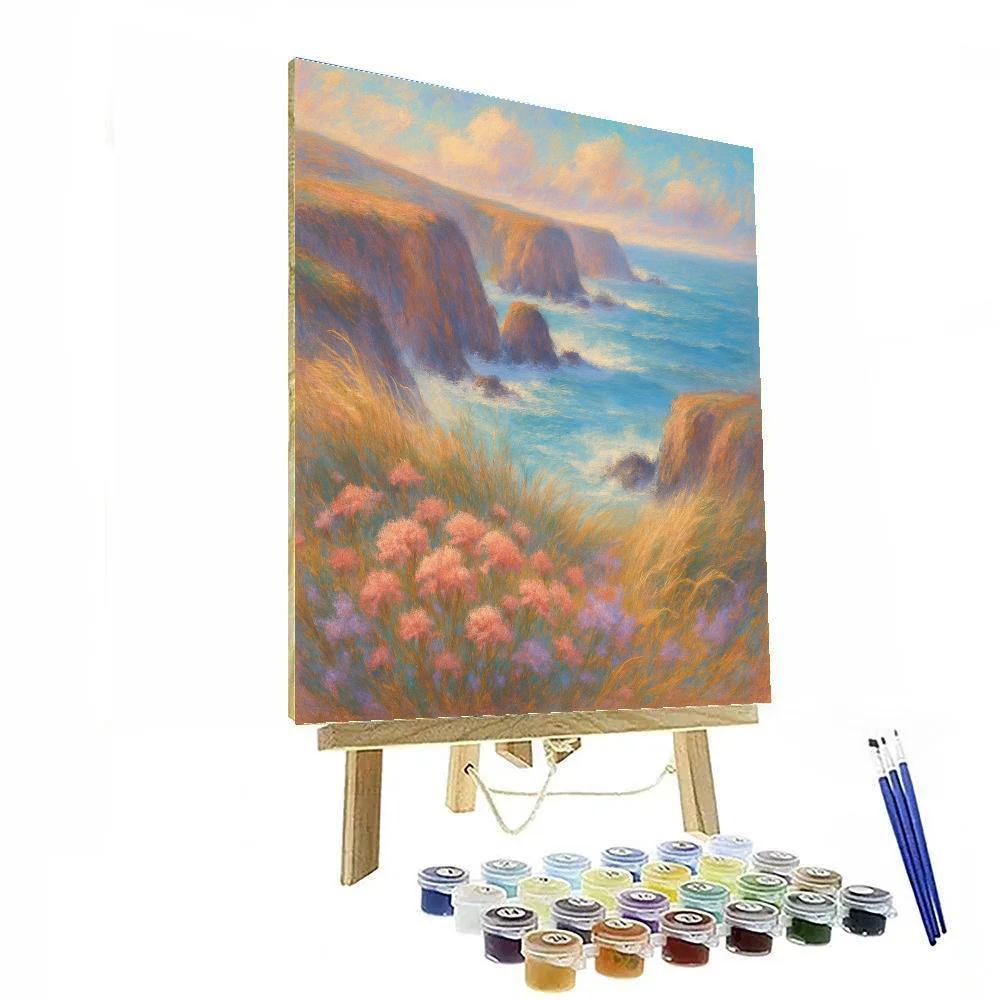 Seaside Cliffs In Bloom DIY paint by numbers