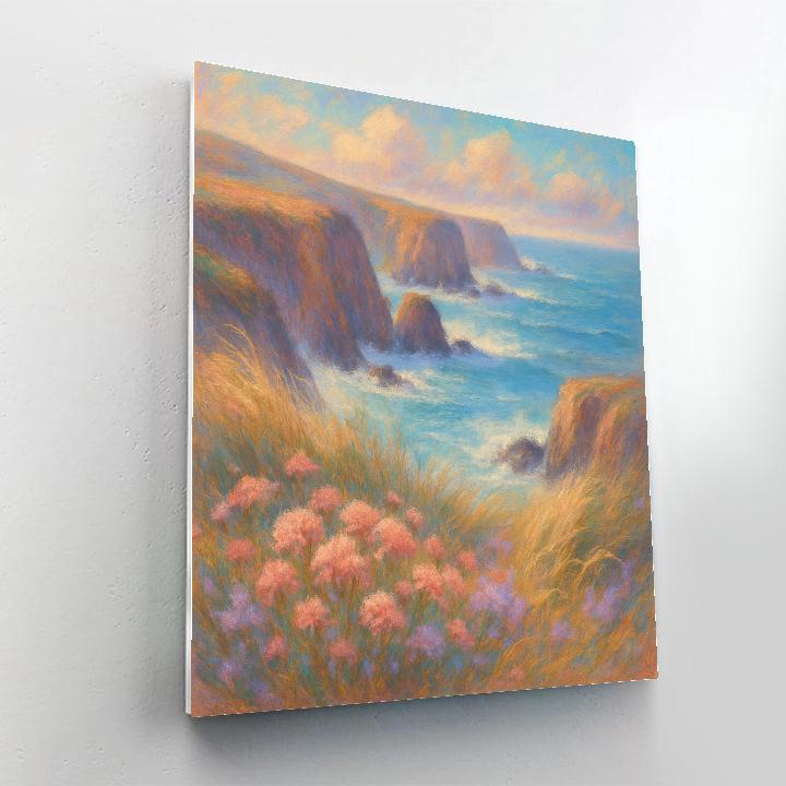Seaside Cliffs In Bloom DIY paint by numbers