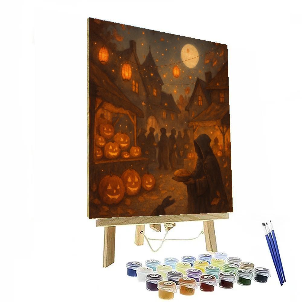 Rustic Lantern Festival Night Numbered painting kits