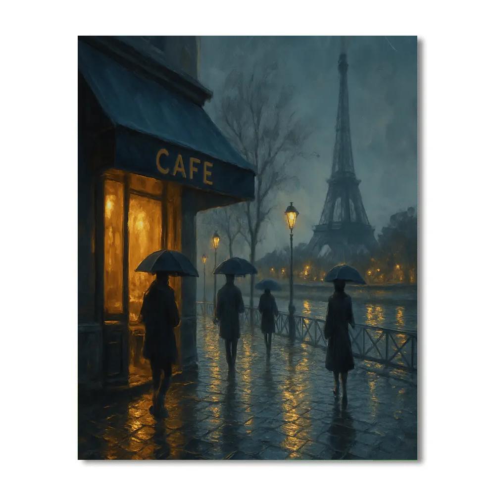 Paris Rainy Streets Painting by numbers kit