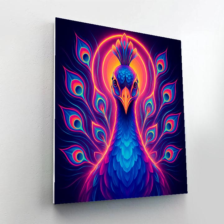 Electric Peacock Halo paint by numbers
