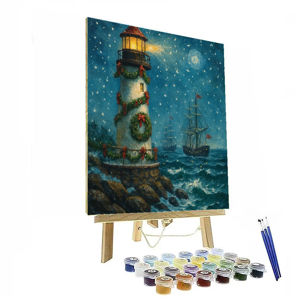 Lighthouse Holiday Beacon paint by numbers