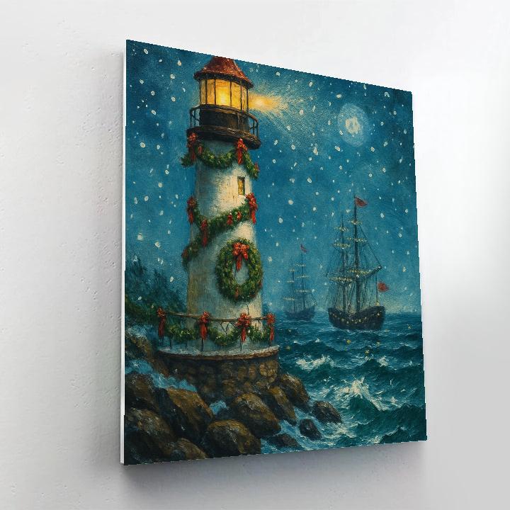 Lighthouse Holiday Beacon paint by numbers