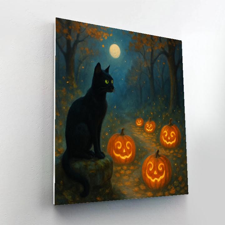 Whispering Moonlit Pumpkin Path DIY paint by numbers