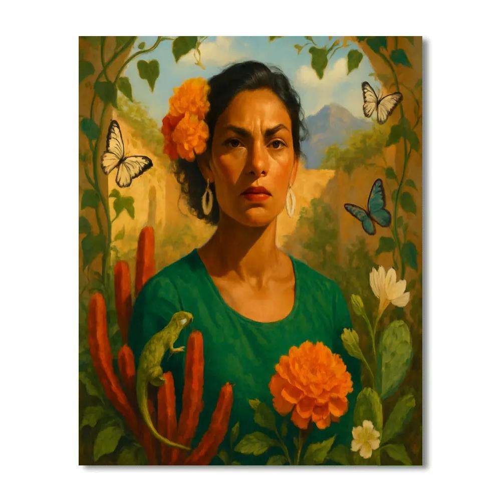 Frida Blooming Selfscape Numbered painting kits