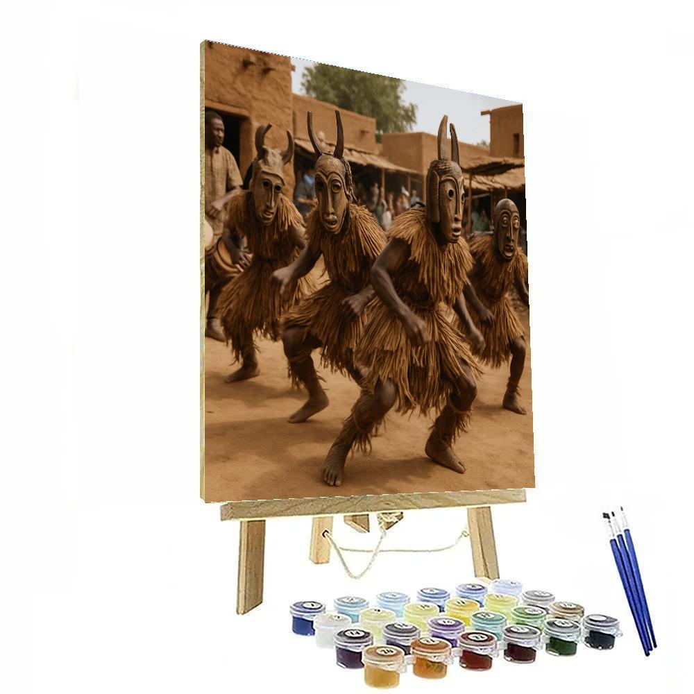 Ivory Coast Masked Festival Dance Number painting