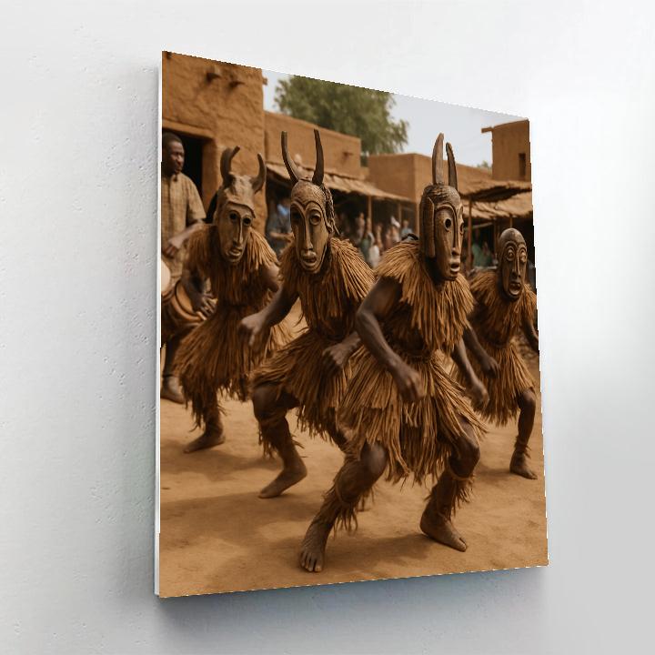 Ivory Coast Masked Festival Dance Number painting