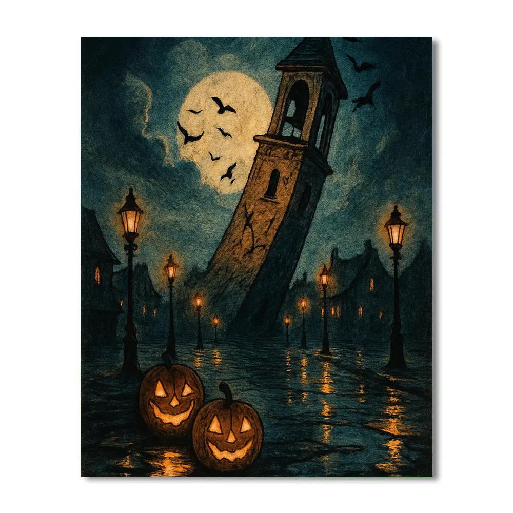 Cracked Bell Tower Watch DIY paint by numbers