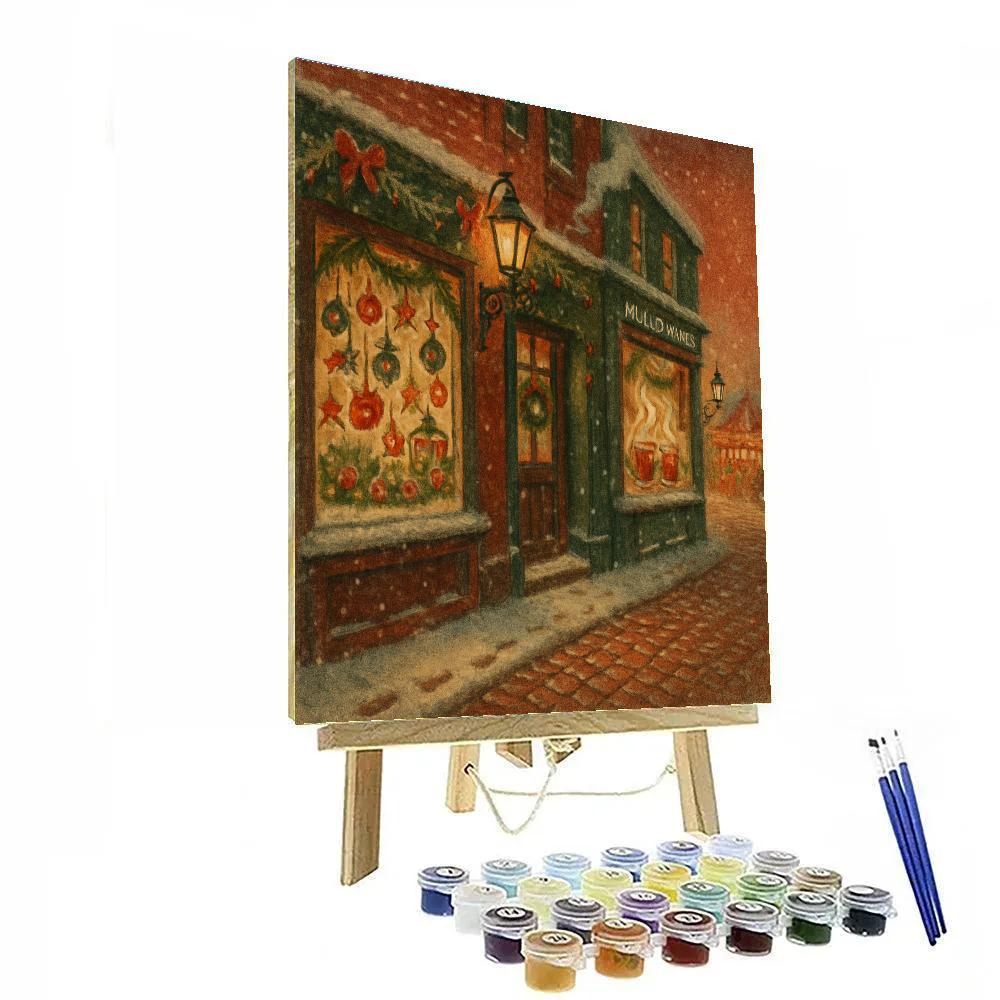 Gingerbread Lane Window Shopping Paint by numbers kits